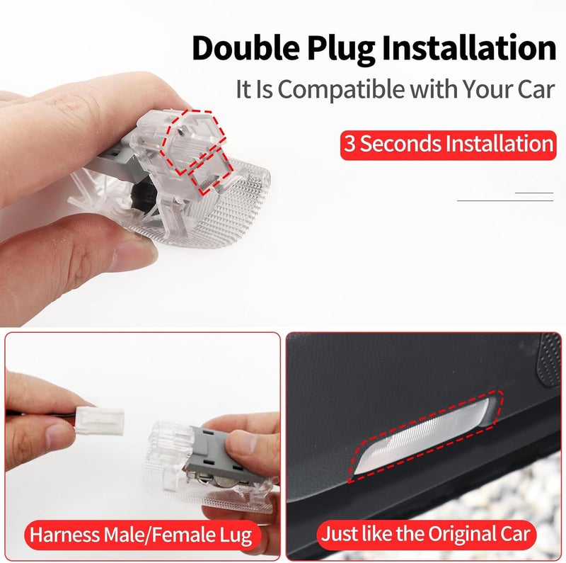 LaIIker ضوء شعار باب السيارة مناسب لليكسس GX550 GX550h ضوء ترحيبي عالي الدقة LED بدون تلاشي (4 قطع) - Image 5